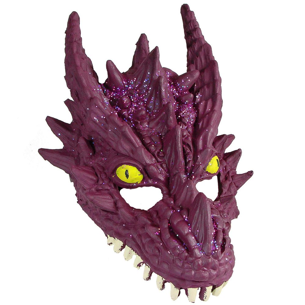 HMS Unisex-Adult's Supersoft Crystal Dragon Mask-PU, Purple, One Size