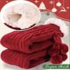 ANTSANG Women Slipper Socks Fluffy Fuzzy Cozy Cabin Fleece Plush Non Slip Stocking Stuffers Winter Christmas Socks with Grips(Red) view 3