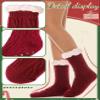ANTSANG Women Slipper Socks Fluffy Fuzzy Cozy Cabin Fleece Plush Non Slip Stocking Stuffers Winter Christmas Socks with Grips(Red) view 4
