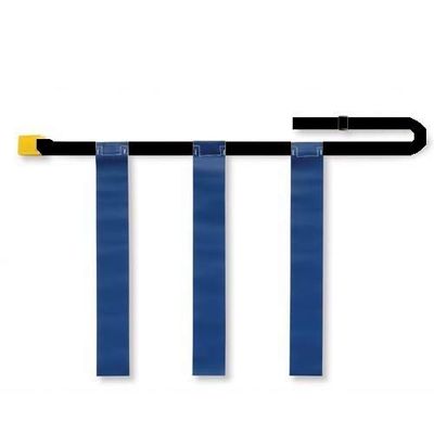 Martin Sports Dozen Pack (12) Adjustable Flag Football Belts; Quick Release, One-Piece Design with 3 Flags (Blue, X-Large)