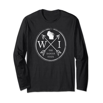 Cute Wisconsin WI The Badger State Long Sleeve Shirt