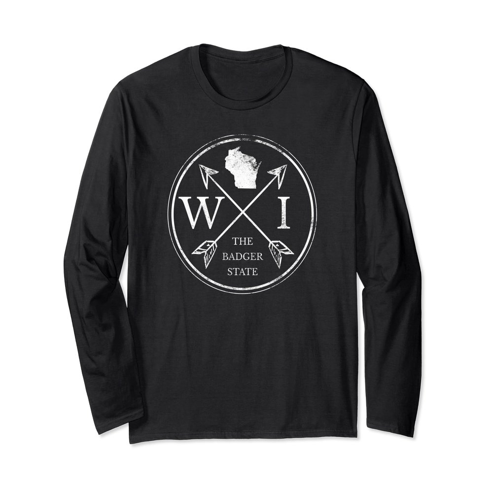 Cute Wisconsin WI The Badger State Long Sleeve Shirt