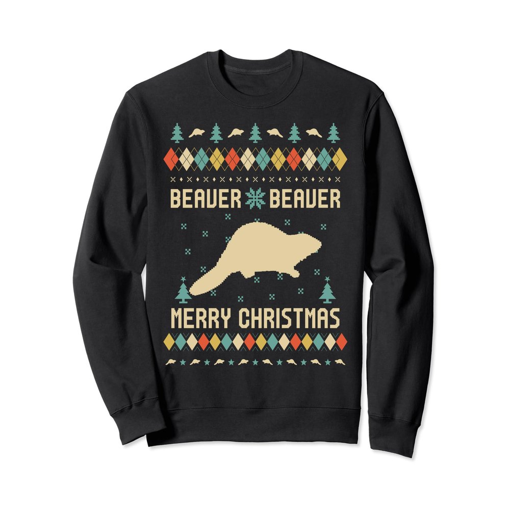 Beaver Merry Christmas Vintage Retro Sweatshirt