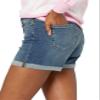 Amazon Essentials Women's Mid-Rise Slim Fit 4" Denim Shorts, Vintage Wash, 2 view 4