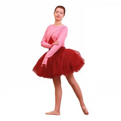118146001 Baiwu Girls Ballet Cross Front Sweater Ballet Hand Protect Warm up Dancewear (L 170, Coral Pink)