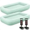 Intex Kids Travel Air Mattress Inflatable Bed Set with Raised Sides, Hand Pump, and Carrying Bag for Camping Trips and Sleepovers, (2 Pack) view 1