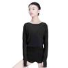118146001 Baiwu Girls Ballet Cross Front Sweater Ballet Hand Protect Warm up Dancewear (M 165, Black) view 1