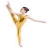 inlzdz Kids Boys Girls Metallic Full Body Unitard Gymnastics Leotard Sleeveless Jumpsuit Ballet Tank Dancewear Gold 3-4 view 1