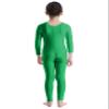 inlzdz Kids Boys Girls Full Length Unitard Solid Color Bodysuit Long Sleeves Ballet Dance Gymnastic Leotard Jumpsuit Green 7-8 Years view 3