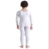 inlzdz Kids Boys Girls Full Length Unitard Solid Color Bodysuit Long Sleeves Ballet Dance Gymnastic Leotard Jumpsuit White 8-10 Years view 4