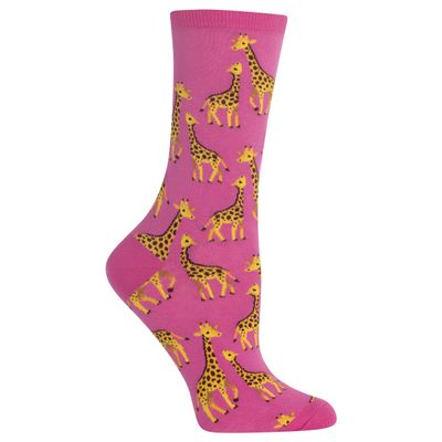 Hot Sox womens Animal Series Novelty Fashion Crew Casual Sock, Pink, 6 12 US