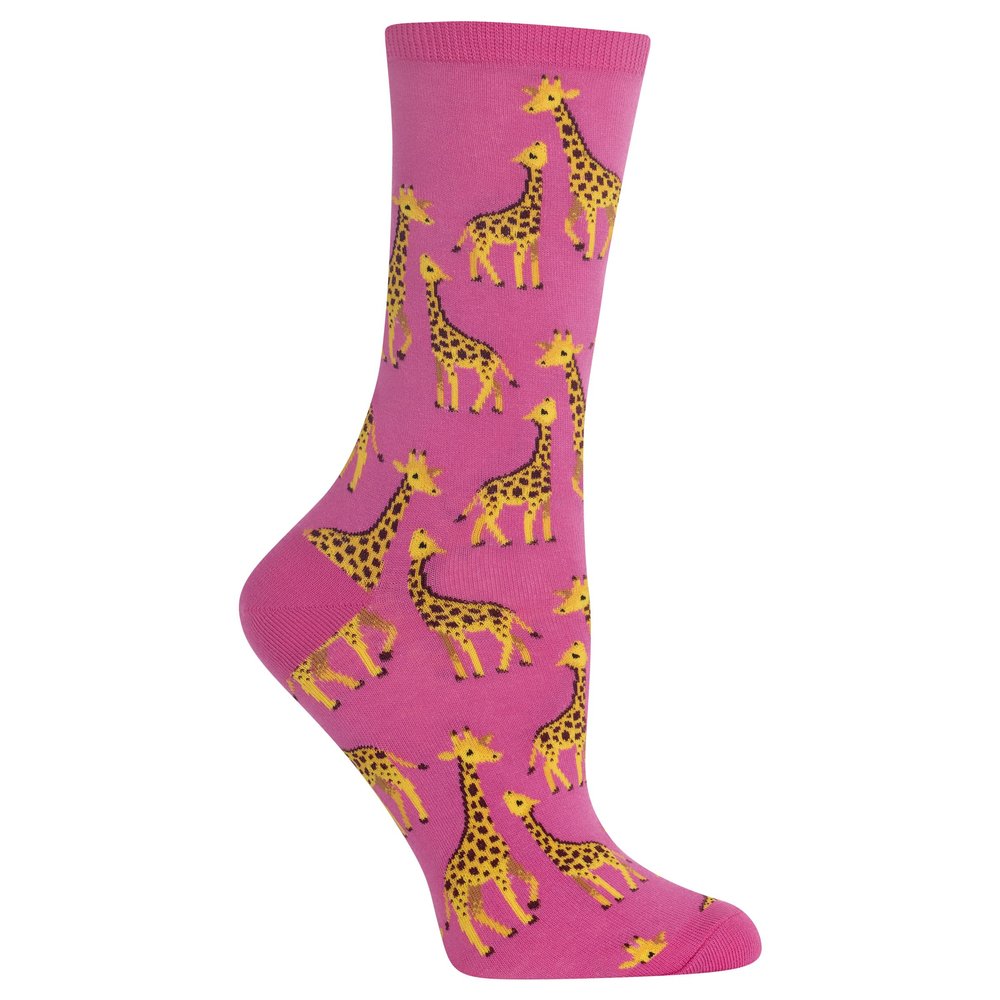 Hot Sox womens Animal Series Novelty Fashion Crew Casual Sock, Pink, 6 12 US