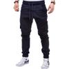 Drawstring Pant Fashion Men's Sport Pure Color Bandage Casual Loose Sweatpants Navy view 1