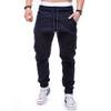 Drawstring Pant Fashion Men's Sport Pure Color Bandage Casual Loose Sweatpants Navy view 2