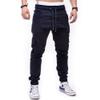 Drawstring Pant Fashion Men's Sport Pure Color Bandage Casual Loose Sweatpants Navy view 3