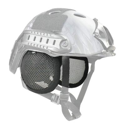 JFFCESTORE Tactical Airsoft Military Paintball Metal Mesh Side Cover with Ear Protection for Fast Helmet (Not Including Helmet)(Black)