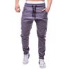 Drawstring Pant Fashion Men's Sport Pure Color Bandage Casual Loose Sweatpants Gray view 1