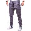 Drawstring Pant Fashion Men's Sport Pure Color Bandage Casual Loose Sweatpants Gray view 3