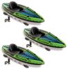 Intex Challenger K1 1 Person Inflatable Sporty Kayak with a 86 Inch Long Aluminum Oar and Hand Pump for Lakes and Mild Rivers, (3 Pack) view 1