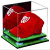 Better Display Cases Acrylic Baseball Cap Display Case with Mirror, Blue Risers and Turf Base (A006-BLR) view 1