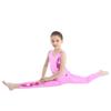 inlzdz Kids Boys Girls Metallic Full Body Unitard Gymnastics Leotard Sleeveless Jumpsuit Ballet Tank Dancewear Pink 3-4 view 3