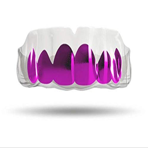 Impact Custom Professional All Sports Mouthguard Chrome Series (Clear) Fuchsia Grill - Jiu Jitsu/Football/Lacrosse & More