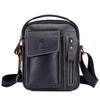 Hebetag Leather Shoulder Crossbody Bag for Men Women Business Travel Casual Messenger Briefcase Handbag Phone Wallet Tote Day Pack Black view 1