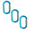 ProClimb Oval Straight Gate Non-Locking Aluminum Carabiner 4 kN - Blue (Pack of 3) view 1