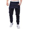 Drawstring Pant Fashion Men's Sport Pure Color Bandage Casual Loose Sweatpants Black view 1
