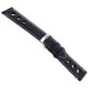 18mm Morellato Rally Cutout Design Black Heavy Padded White Stitching Watch Band view 1