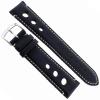 18mm Morellato Rally Cutout Design Black Heavy Padded White Stitching Watch Band view 2