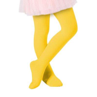 Century Star Girls Ballet Tights Toddler-Super Soft Footed Dance Tights for Kids 1 Pack Yellow 6-9 Years