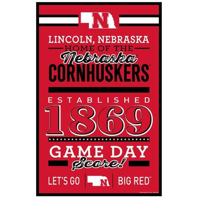 WinCraft NCAA Nebraska Cornhuskers SignWood Established Design, Team Color, 11x17
