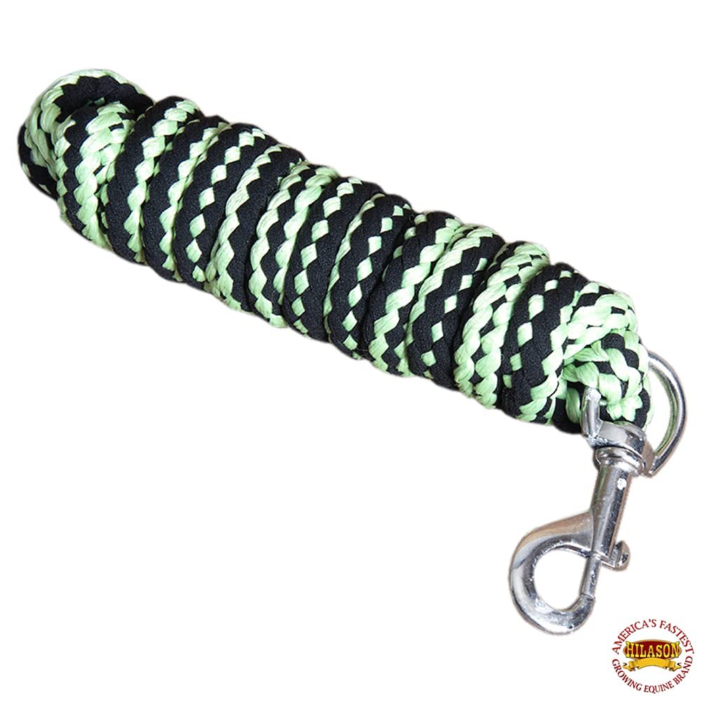 Black Lime Green HILASON Horse Riding Poly Roping Lead Rope Burgundy 1/4" X8 Ft Snaps | Ropes for Horses| Horses