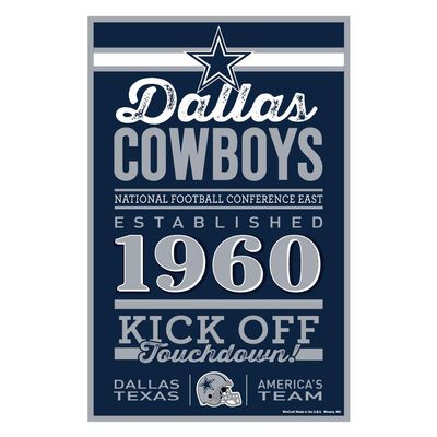 WinCraft NFL Dallas Cowboys SignWood Established Design, Team Color, 11x17