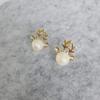 NOUMANDA Chic Charm Crystal Pearl Elements Deer Antler Necklace Stud Earrings Jewelry Sets (Gold Earrings) view 2
