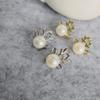 NOUMANDA Chic Charm Crystal Pearl Elements Deer Antler Necklace Stud Earrings Jewelry Sets (Gold Earrings) view 3