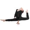 inlzdz Kids Boys Girls Full Length Unitard Solid Color Bodysuit Long Sleeves Ballet Dance Gymnastic Leotard Jumpsuit Black 5-6 Years view 3