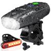 Yosky USB Rechargeable Bike Light Set - EVO 5400mAh Smart Bike Headlight and Tail Light - Super Bright Bike Light Front and Back for Adults Kids Men Women Night Riding view 1