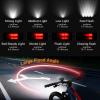Yosky USB Rechargeable Bike Light Set - EVO 5400mAh Smart Bike Headlight and Tail Light - Super Bright Bike Light Front and Back for Adults Kids Men Women Night Riding view 2