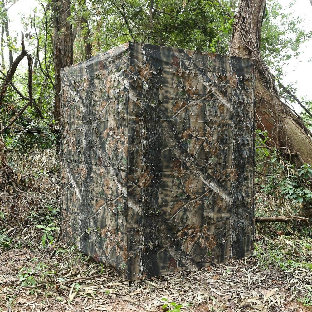 Auscamotek Ground Blind 510 Feet for Deer Hunting Turkey Blinds Camouflage Pattern Height Adjustable -Woodland Brown Leaf