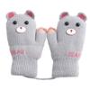 Greenery-GRE Toddler Kids Cartoon Warm Fleece Lined Mittens with String Stretch Knitted Winter Gloves for Girls Boys 3-7 Yrs
