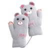 Greenery-GRE Toddler Kids Cartoon Warm Fleece Lined Mittens with String Stretch Knitted Winter Gloves for Girls Boys 3-7 Yrs view 2