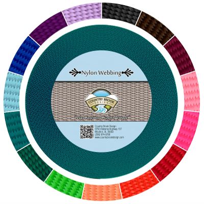 Country Brook Design - 1 Inch Teal Super Heavy Nylon Webbing, 20 Yards
