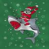 Tstars - Santa Riding a Shark Ugly Christmas Holiday Toddler/Kids Long Sleeve T-Shirt 5/6 Green view 2