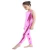 inlzdz Kids Boys Girls Metallic Full Body Unitard Gymnastics Leotard Sleeveless Jumpsuit Ballet Tank Dancewear Pink 12-14 view 1