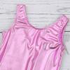 inlzdz Kids Boys Girls Metallic Full Body Unitard Gymnastics Leotard Sleeveless Jumpsuit Ballet Tank Dancewear Pink 12-14 view 4