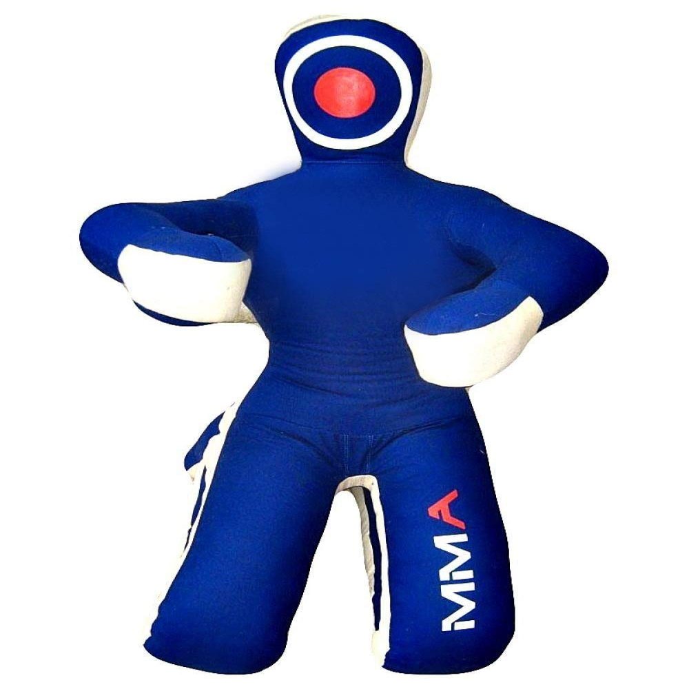 LEATHERAY MMA Martial Arts Brazilian Grappling Dummy Jiu Jitsu Punching Bag Sitting Position Blue Canvas- 59 inches-