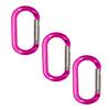 ProClimb Oval Straight Gate Non-Locking Aluminum Carabiner 4 kN - Pink (Pack of 3) view 1