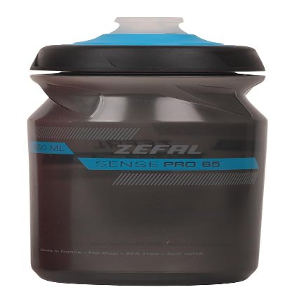 Zefal Sense Pro 65 Smoked Black Drink Bottle, 22.0 fl oz (650 ml), 1452 Smoked Black (cyan blue/grey) 1452